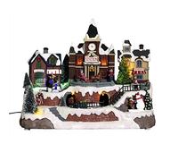 FEERIC LIGHTS & CHRISTMAS Pueblo de Navidad estación Animado/Musical 26 LED + Transformador