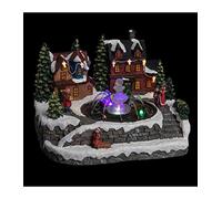 FEERIC LIGHTS & CHRISTMAS Pueblo de Navidad Fuente y niños 10 LED + Transformador