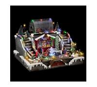 FEERIC LIGHTS & CHRISTMAS Pueblo de Navidad Fuente y Pista de Hielo Animado 55 LED + Transformador