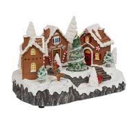 FEERIC LIGHTS & CHRISTMAS Pueblo de Navidad Pan de Especias Animado/Musical 25 LED + Transformador