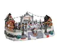 FEERIC LIGHTS & CHRISTMAS Pueblo de Navidad Pista de Hielo Animado/Musical 24 LED + Transformador