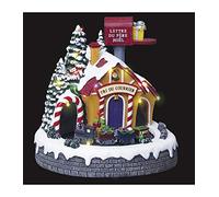 FEERIC LIGHTS & CHRISTMAS Pueblo de Navidad Puesto de Papá Noel Animado 20 LED a Pilas