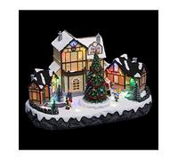 FEERIC LIGHTS & CHRISTMAS Pueblo de Navidad salón de té Animado 18 LED + Transformador