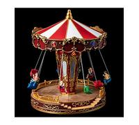 FEERIC LIGHTS & CHRISTMAS Pueblo de Navidad tiovivo sillas Animado/Musical 20 LED + Transformador