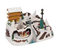 FEERIC LIGHTS & CHRISTMAS - Village de Navidad Chalet y Abeto Animado 17 LED a Pilas