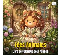 Fées Animales Chibi - Livre de Coloriage pour Adultes et Ados: 60 Illustrations Kawaii de Fées aux Visages Animaux dans des Décors Forêt Féerique pour la Détente