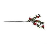 Feeshoppher 1 rama de fruta artificial de granada de caqui, 95 cm, decoración floral de otoño falsa para el hogar, cafetería, restaurante, tallo de planta de simulación de EVA vibrante naranja rojo