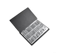 Feeshoppher Álbum de colección de monedas con cubierta de cuero artificial y PVC con capacidad para 120 monedas, diseño de doble fila para fichas, medallones e insignias, funda protectora de