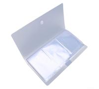 Feeshoppher Álbum de fotos transparente para tarjetas con interior de polipropileno, libro de tarjetas compacto de 9 x 7 cm para tarjetas de negocios y felicitación, organizador de almacenamiento