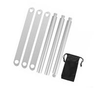 Feeshoppher Aleación de aluminio Camping estufa estante portátil plegable trípode Pot Holder con rosca de 1/4 pulgadas para senderismo al aire libre utensilios de cocina y linterna soporte negro