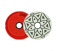 Feeshoppher Almohadilla de pulido de resina de 125 mm con abrasivo grueso y bloqueo de caracol para granito de mármol y metal, se adapta a biselado y pulido automático automático M (grano 50)