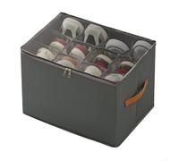 Feeshoppher Caja de almacenamiento de zapatos de tela plegable con 16 divisores ajustables y material de tela Oxford para armario, entrada o organización debajo de la cama, diseño de ahorro de espacio