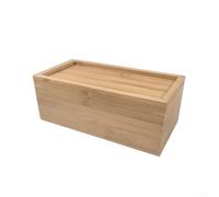 Feeshoppher Caja de almacenamiento extraíble de madera con cubierta para cosméticos, artículos diversos y recuerdos, acabado de madera clara, lista para personalización pintando, corte de papel o