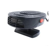 Feeshoppher Calentador y enfriador portátil de 24 V para coche, modo dual, descongelador y antivaho con soporte giratorio, carcasa de ABS, aire caliente o frío para luz de salón B (negro)