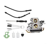 Feeshoppher Carburador 506450501 para motosierra 135 135E 140 140E 435 435E 440 440E, sustituye al mezclador de combustible C1T-EL41A con juntas y líneas, accesorio de herramienta eléctrica de jardín