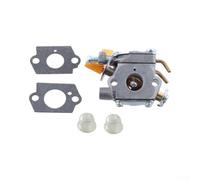 Feeshoppher Carburador para motor Craftsman de 25 cc y 26 cc, repuesto de motor pequeño para recortadora, motosierra, herramienta de jardín, kit mezclador de combustible, montaje de metal, plateado, 1