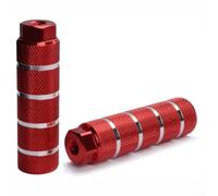 Feeshoppher Clavijas de aleación de aluminio para bicicletas de carretera MTB 3/8 pulgadas eje 100x28mm Cilindro Stunt Pegs con agarre moleteado negro (rojo)