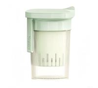 Feeshoppher Colador de yogur griego y separador de suero para yogur grueso casero y queso con filtro de malla fina de acero inoxidable y diseño de ahorro de espacio para refrigeradores en beige Pi