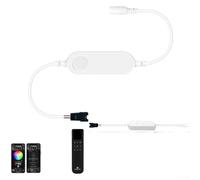 Feeshoppher Controlador de tira LED DC12-24V RGB IC Iluminación digital con control de aplicación WLED y micrófono incorporado Modo de música para WS2811 WS2812 Blanco (C)