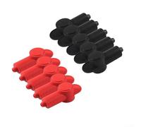 Feeshoppher Cubiertas de terminales de batería de silicona resistentes al fuego, 5 pares de fundas protectoras aislantes rojas y negras para terminales de batería de 12 V, apertura de 15 mm, 5.8 x 1.6