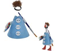 Feeshoppher Figura de ganso de fieltro de 7 pulgadas con disfraz de pintor artístico para escritorio, estante y mesa, decoración creativa del hogar para sala de estar, oficina o tema de fiesta, un