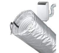 Feeshoppher Funda de aislamiento de manguera de CA de 151 x 27 cm, funda de manguera de aire acondicionado portátil, impermeable, lavable, tela Oxford con forro de papel de aluminio, cubierta de