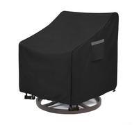Feeshoppher Funda para silla giratoria 420D para exteriores, impermeable, resistente a los rayos UV, protector de muebles de patio con correas ajustables y rejillas de ventilación para lluvia, nieve