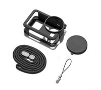 Feeshoppher Funda protectora de silicona para DJI Action 6 a prueba de golpes, resistente a los arañazos, ajuste personalizado, cubierta de cámara al aire libre con tapa de lente y cuerdas de