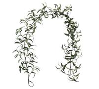 Feeshoppher Guirnalda artificial de hojas de olivo de 170 cm, corona de ramas de olivo artificiales, guirnaldas de vegetación artificial, guirnalda de hiedra con frutas para decoración de boda y hogar