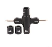 Feeshoppher Herramienta de trinquete con rodamiento unidireccional Construcción de metal para Quadcopter M5 Socket y 1.5mm 2mm Destornillador Mantenimiento Reparación Negro 8x5x3cm Llave portátil f