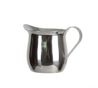 Feeshoppher Jarra de espuma de leche de acero inoxidable para café y leche, taza de espuma para espresso, capuchino y té en tamaños de 2 onzas, 3 onzas, 5 onzas, 8 onzas, color plateado (150 ml)