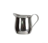 Feeshoppher Jarra de espuma de leche de acero inoxidable para café y leche, taza de espuma para espresso, capuchino y té, tamaños de 2 onzas, 3 onzas, 5 onzas, 8 onzas, color plateado (90 ml)