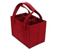 Feeshoppher Juego de 2 portabotellas de fieltro con capacidad para 6 botellas cada uno reutilizable para cerveza y vino con separadores extraíbles, diseño plegable, material de fieltro suave que