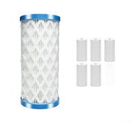 Feeshoppher Juego de 5 cartuchos de filtro de piscina reutilizables para piscinas sobre el suelo tipo A/C/III, filtro de poliuretano lavable con papeles reemplazables para agua clara, paquete de 5