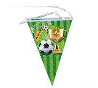 Feeshoppher Juego de banderines de fiesta de fútbol, paquete de 4 guirnaldas triangulares temáticas deportivas, banderines de papel de 37 pies para celebraciones del día del juego, fiestas de