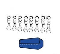 Feeshoppher Juego de llaves de trinquete de mango corto de 180 grados, aleación de acero 40Cr con mecanismo de 72 dientes y acabado pulido espejo para espacios reducidos y ajuste preciso de par