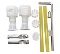 Feeshoppher Kit de fijación de inodoro para colgar en la pared con construcción de acero inoxidable y plástico para un montaje seguro de inodoros colgados en la pared o en la pared, incluye accesorios