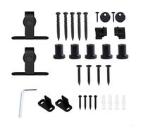 Feeshoppher Kit de herrajes para puerta corrediza de granero con juego de rieles de acero al carbono y rodillos suaves silenciosos para gabinete, armario, estantería, soporte de TV o caja de perro