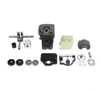 Feeshoppher Kit de reconstrucción y base de motor de cigüeñal de cilindro de motosierra con orificio de 38 mm que incluye pin, anillo, anillo circular, adaptador de carburador, bandeja del motor