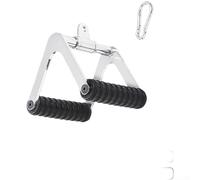 Feeshoppher Mango desplegable Lat para máquinas de cable con acero giratorio de 360 grados y accesorio de agarre estrecho TPE para filas sentadas y filas de minas terrestres con capa de goma gruesa