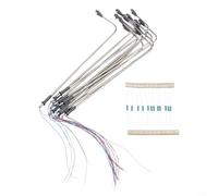 Feeshoppher Modelo de ferrocarril blanco cálido LED lámpara poste calle luz sola cabeza 14cm metal 1 75 escala HO Layout accesorios conjunto de 12 con serie resistencias para 3V DC o AC fuente de