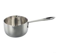 Feeshoppher Olla de leche de acero inoxidable con mango ergonómico y parte inferior de cúpula para calentar leche, derretir mantequilla, hacer salsas o chocolate caliente, fácil de limpiar para C (260