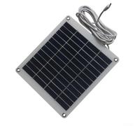 Feeshoppher Panel solar policristalino de 5W 12V con conexión tipo C y cable para cámaras de seguridad, fuente confiable con corriente de funcionamiento 417mA y tamaño de 193x173mm