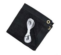 Feeshoppher Pantalla de privacidad para balcón y terraza, de polietileno de 0,9 x 5 m, para patio, terraza y patio, con cuerda y correas de amarre, elegante parabrisas en negro, gris o café (negro)