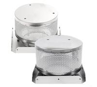 Feeshoppher Pantalla y base de emisor de red de combustión para calentador de patio, pirámide de acero inoxidable 304, base de repuesto para calentador de propano de tubo de vidrio de 4 lados