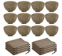 Feeshoppher Paquete de 6 cubiertas de invierno para plantas, protección contra la congelación, 23.6 x 39.3 pulgadas, bolsas transpirables no tejidas con cordón para plantas en maceta, arbustos