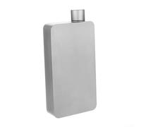 Feeshoppher Petaca de titanio puro de 400 ml, ligera y cuadrada con embudo, botella de licor de metal sin revestimiento a prueba de fugas para camping, senderismo, viajes, color gris
