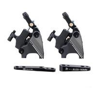 Feeshoppher Pinza de freno de disco hidráulica de doble acción para bicicleta de carretera, sistema de frenado de aleación de magnesio de aluminio para 140/160 mm, juego de pinzas delanteras y