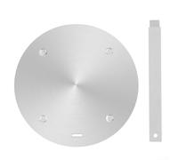 Feeshoppher Placa adaptadora de inducción de acero inoxidable, disco de transferencia de calor para cocinar uniformemente, acabado en oro rosa, compatible con varias placas de cocina, 24 cm, plata (16