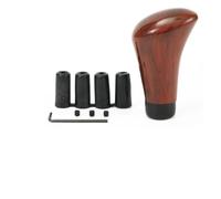 Feeshoppher Pomo de palanca de cambios de grano de madera de nogal con acabado de lujo, cabezal manual de palanca de cambios de coche, incluye 3 insertos de tamaño de rosca y tornillos de fijación